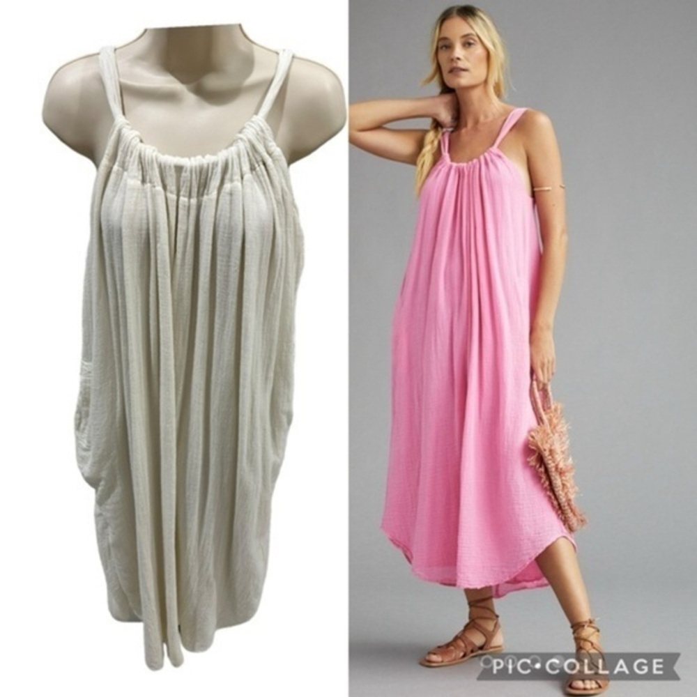 Velvet by Graham & Spencer Anthropologie Reese Bow Back Cotton Midi Dress